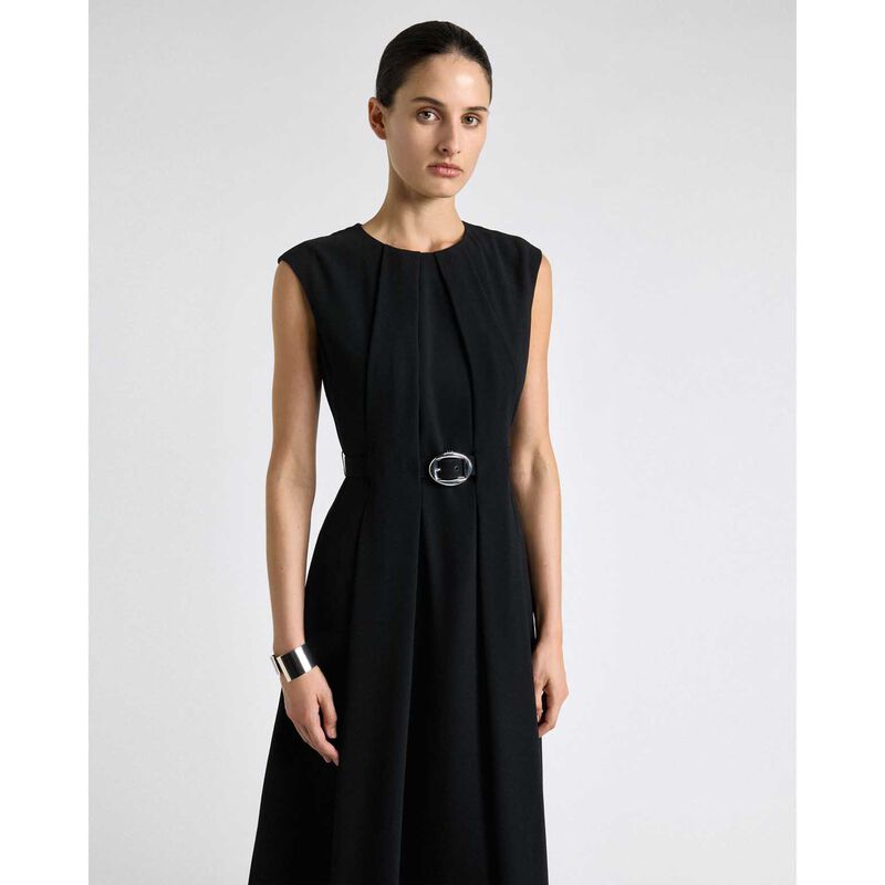 Cue Recycled Crepe Sculpted Midi Dress image number 3